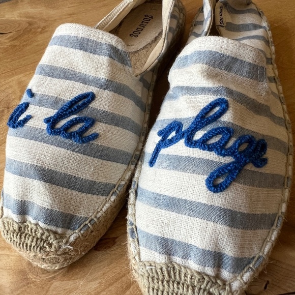 SOLUDOS A LA PLAGE TO THE BEACH NAUTICAL STRIPED ESPADRILLE COASTAL GRANDMA - Picture 9 of 11